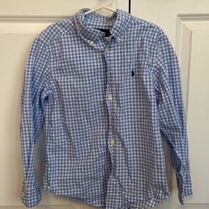 Boys Ralph Lauren size 8 blue check button down